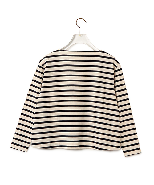 CAROLINA GLASER(カロリナ グレイサー)の「CAROLINA GLASER / ワイドボーダートップス(Tシャツ/カットソー・レディース・グレー/ネイビー・ONE SIZE)」の7枚目の写真