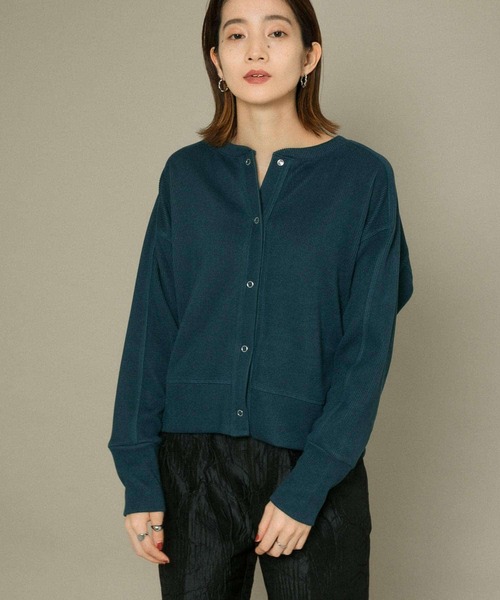 KBF（ケイビーエフ）の「リングドットRIBカーディガン（カーディガン/ボレロ・レディース・ブラック/カーキ/ブルー系その他・ONE）」の8枚目の写真