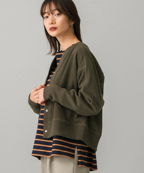 KBF（ケイビーエフ）の「リングドットRIBカーディガン（カーディガン/ボレロ・レディース・ブラック/カーキ/ブルー系その他・ONE）」の15枚目の写真