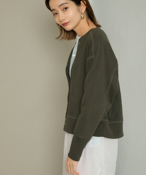 KBF（ケイビーエフ）の「リングドットRIBカーディガン（カーディガン/ボレロ・レディース・ブラック/カーキ/ブルー系その他・ONE）」の22枚目の写真