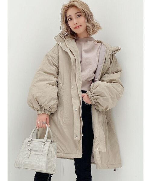 GYDA（ジェイダ）の「ワッシャーナイロンpadding コート（その他アウター・レディース・アイボリー/ブラック/ベージュ・FREE）」の6枚目の写真