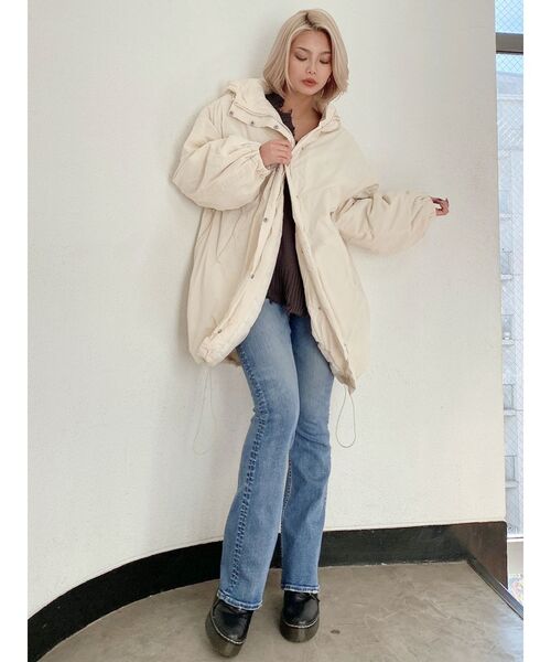 GYDA（ジェイダ）の「ワッシャーナイロンpadding コート（その他アウター・レディース・アイボリー/ブラック/ベージュ・FREE）」の13枚目の写真