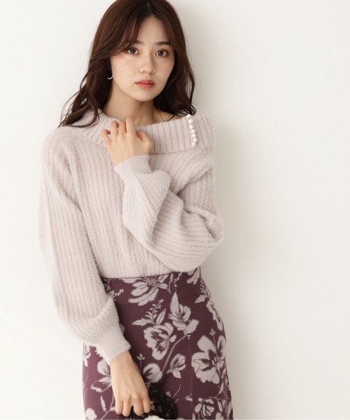 PROPORTION BODY DRESSING（プロポーションボディドレッシング）の「【美人百花11月号 掲載商品】＜Ｅ＞ルーズネックフェザーニット / 1211275001（ニット/セーター・レディース・ベージュ/パープル/ホワイト系その他・FREE）」の12枚目の写真