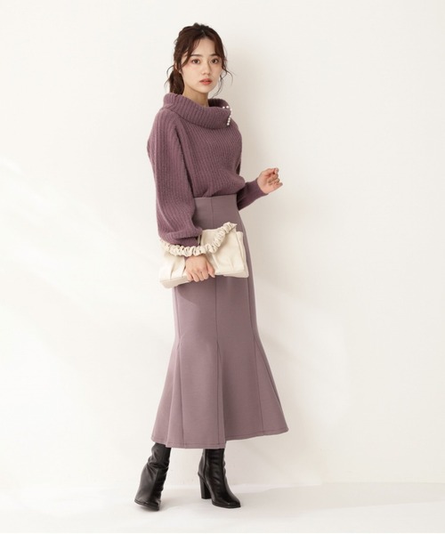 PROPORTION BODY DRESSING（プロポーションボディドレッシング）の「【美人百花11月号 掲載商品】＜Ｅ＞ルーズネックフェザーニット / 1211275001（ニット/セーター・レディース・ベージュ/パープル/ホワイト系その他・FREE）」の5枚目の写真