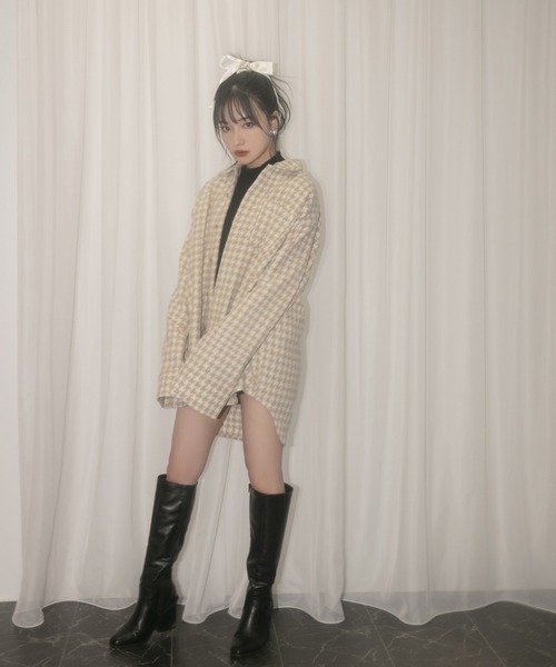 ANDGEEBEE(アンジービー)の「【UNISEX】千鳥オーバーサイズシャツ(シャツ/ブラウス・レディース・ベージュ/ブラック・MEDIUM)」の11枚目の写真