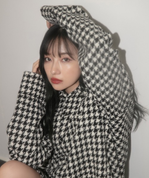 ANDGEEBEE(アンジービー)の「【UNISEX】千鳥オーバーサイズシャツ(シャツ/ブラウス・レディース・ベージュ/ブラック・MEDIUM)」の14枚目の写真