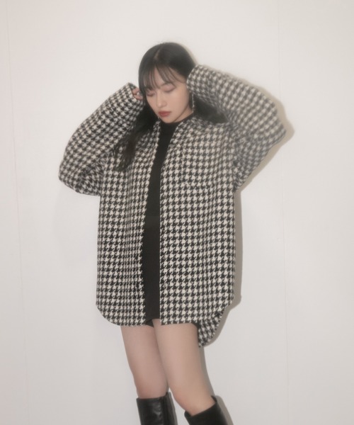 ANDGEEBEE(アンジービー)の「【UNISEX】千鳥オーバーサイズシャツ(シャツ/ブラウス・レディース・ベージュ/ブラック・MEDIUM)」の18枚目の写真