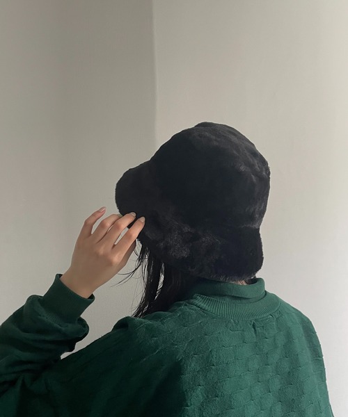 AS KNOW AS plus（アズノゥアズプラス）の「◇もふりとファー バケットハット（ハット・レディース・アイボリー/ブラック/アニマル/ゼブラ・FREE）」の8枚目の写真