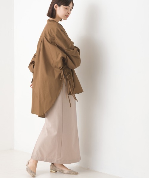 OMNES Supremo（オムネス　スプレモ）の「タイプライターサイドリボンバンドカラーシャツ（シャツ/ブラウス・レディース・ホワイト/ブラック/ブラウン/ベージュ/モカ・FREE）」の22枚目の写真