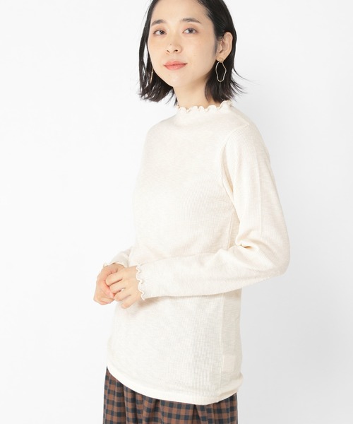studio CLIP（スタディオクリップ）の「[10/6instaLIVE着用]スラブメローハイネックプルオーバー（Tシャツ/カットソー・レディース・サックスブルー/ピンク/モカ/アイボリー・MEDIUM/LARGE）」の3枚目の写真
