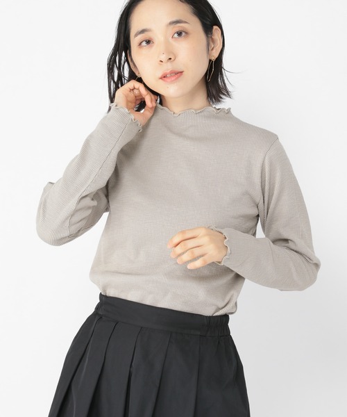 studio CLIP（スタディオクリップ）の「[10/6instaLIVE着用]スラブメローハイネックプルオーバー（Tシャツ/カットソー・レディース・サックスブルー/ピンク/モカ/アイボリー・MEDIUM/LARGE）」の2枚目の写真