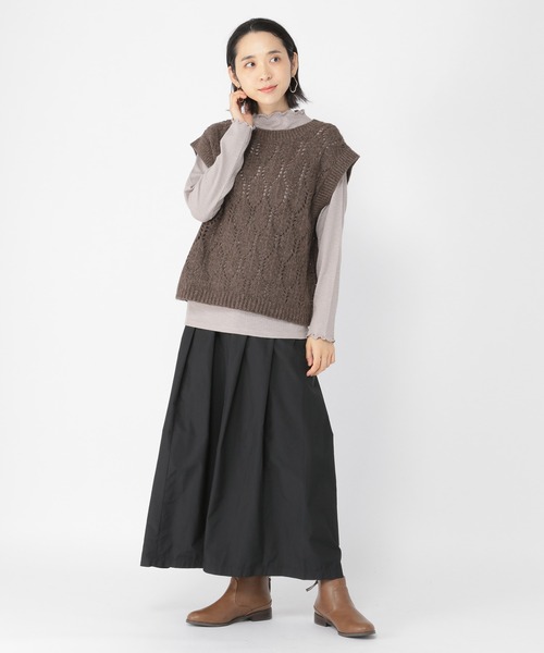 studio CLIP（スタディオクリップ）の「[10/6instaLIVE着用]スラブメローハイネックプルオーバー（Tシャツ/カットソー・レディース・サックスブルー/ピンク/モカ/アイボリー・MEDIUM/LARGE）」の6枚目の写真