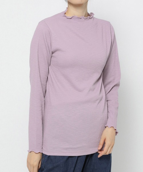 studio CLIP（スタディオクリップ）の「[10/6instaLIVE着用]スラブメローハイネックプルオーバー（Tシャツ/カットソー・レディース・サックスブルー/ピンク/モカ/アイボリー・MEDIUM/LARGE）」の8枚目の写真