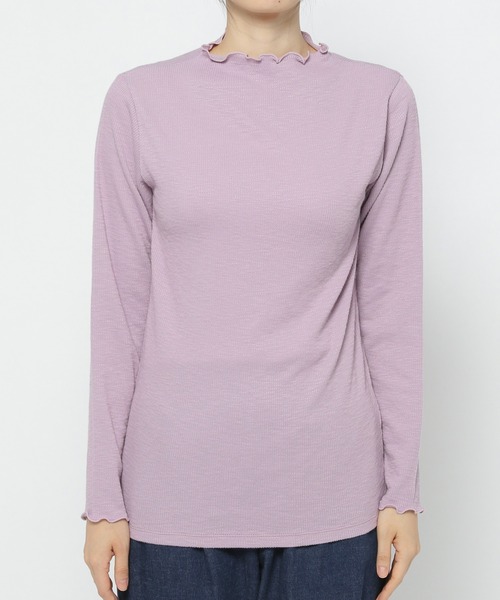 studio CLIP（スタディオクリップ）の「[10/6instaLIVE着用]スラブメローハイネックプルオーバー（Tシャツ/カットソー・レディース・サックスブルー/ピンク/モカ/アイボリー・MEDIUM/LARGE）」の12枚目の写真