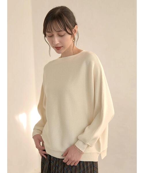 earth music&ecology（アースミュージックアンドエコロジー）の「ドルマンニットプルオーバー　＊（ニット/セーター・レディース・ブラック/ブルー/アイボリー/ボルドー・FREE）」の5枚目の写真