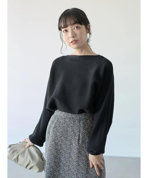 earth music&ecology（アースミュージックアンドエコロジー）の「ドルマンニットプルオーバー　＊（ニット/セーター・レディース・ブラック/ブルー/アイボリー/ボルドー・FREE）」の6枚目の写真