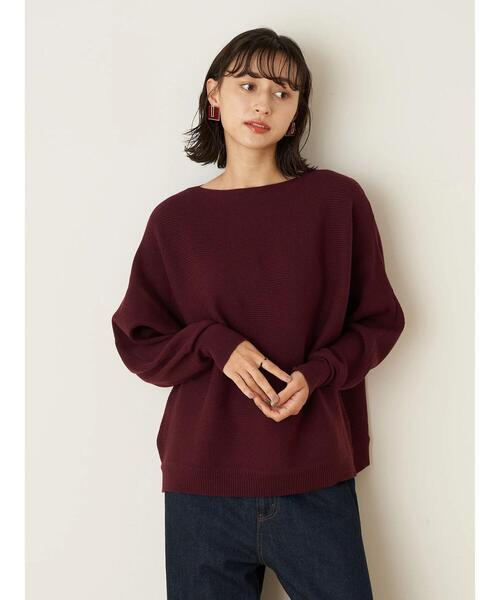 earth music&ecology（アースミュージックアンドエコロジー）の「ドルマンニットプルオーバー　＊（ニット/セーター・レディース・ブラック/ブルー/アイボリー/ボルドー・FREE）」の7枚目の写真