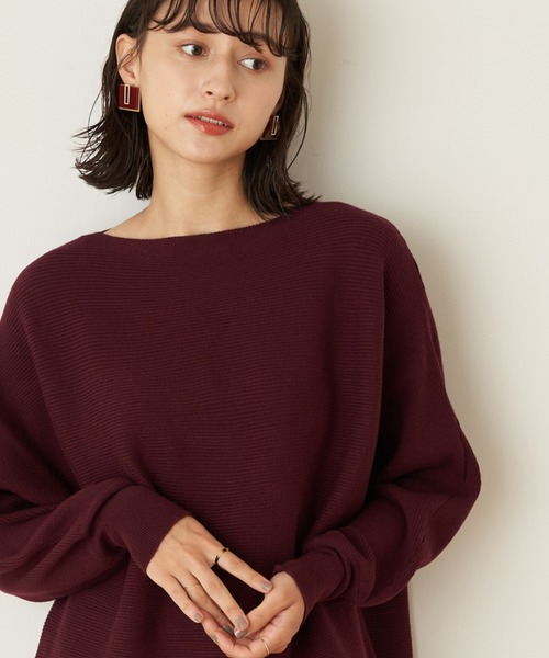 earth music&ecology（アースミュージックアンドエコロジー）の「ドルマンニットプルオーバー　＊（ニット/セーター・レディース・ブラック/ブルー/アイボリー/ボルドー・FREE）」の4枚目の写真