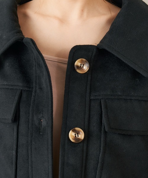 MIIA（ミーア）の「CPOメルトンジャケット（ブルゾン・レディース・ブラック/オフホワイト/ピンク・FREE）」の17枚目の写真