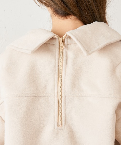 MIIA（ミーア）の「CPOメルトンジャケット（ブルゾン・レディース・ブラック/オフホワイト/ピンク・FREE）」の9枚目の写真