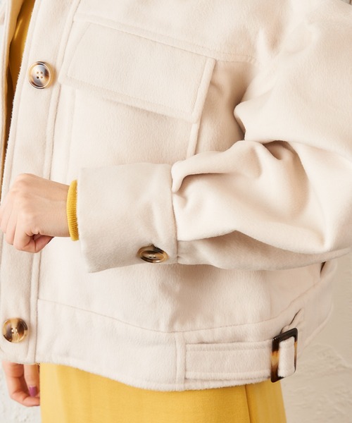 MIIA（ミーア）の「CPOメルトンジャケット（ブルゾン・レディース・ブラック/オフホワイト/ピンク・FREE）」の15枚目の写真