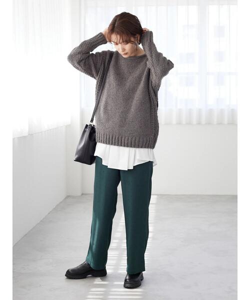 Furryrate(ファーリーレート)の「・furry rate バスケットアミキリカエニット*(ニット/セーター・レディース・アイボリー/チャコールグレー/グリーン/パープル・FREE)」の5枚目の写真