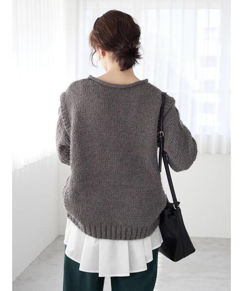 Furryrate(ファーリーレート)の「・furry rate バスケットアミキリカエニット*(ニット/セーター・レディース・アイボリー/チャコールグレー/グリーン/パープル・FREE)」の13枚目の写真