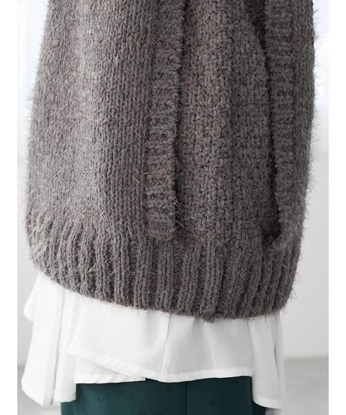 Furryrate(ファーリーレート)の「・furry rate バスケットアミキリカエニット*(ニット/セーター・レディース・アイボリー/チャコールグレー/グリーン/パープル・FREE)」の8枚目の写真