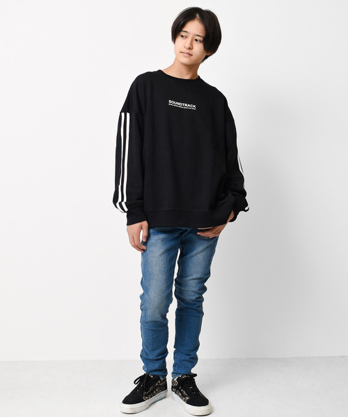 RAT EFFECT（ラットエフェクト）の「【裏起毛】袖ライントレーナー（スウェット・キッズ・アイボリー/グリーン/チャコールグレー/ライトブルー/ブラック/グレー・130/160/140/120/150/170）」の9枚目の写真