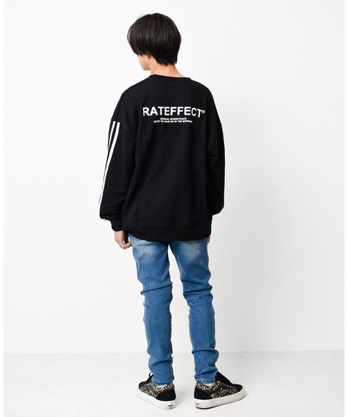 RAT EFFECT（ラットエフェクト）の「【裏起毛】袖ライントレーナー（スウェット・キッズ・アイボリー/グリーン/チャコールグレー/ライトブルー/ブラック/グレー・130/160/140/120/150/170）」の11枚目の写真