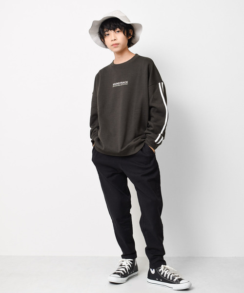 RAT EFFECT（ラットエフェクト）の「【裏起毛】袖ライントレーナー（スウェット・キッズ・アイボリー/グリーン/チャコールグレー/ライトブルー/ブラック/グレー・130/160/140/120/150/170）」の12枚目の写真