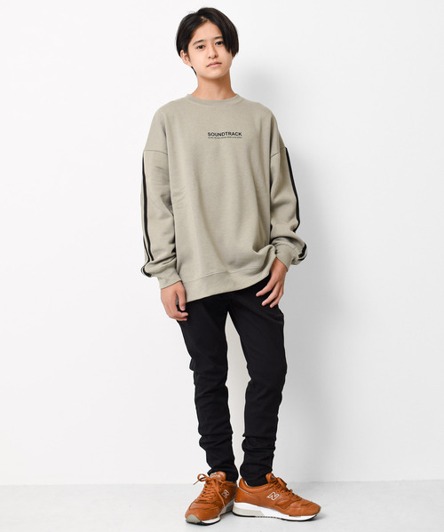 RAT EFFECT（ラットエフェクト）の「【裏起毛】袖ライントレーナー（スウェット・キッズ・アイボリー/グリーン/チャコールグレー/ライトブルー/ブラック/グレー・130/160/140/120/150/170）」の14枚目の写真