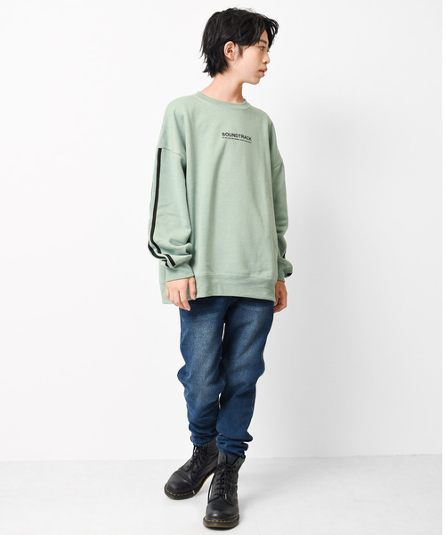 RAT EFFECT（ラットエフェクト）の「【裏起毛】袖ライントレーナー（スウェット・キッズ・アイボリー/グリーン/チャコールグレー/ライトブルー/ブラック/グレー・130/160/140/120/150/170）」の16枚目の写真