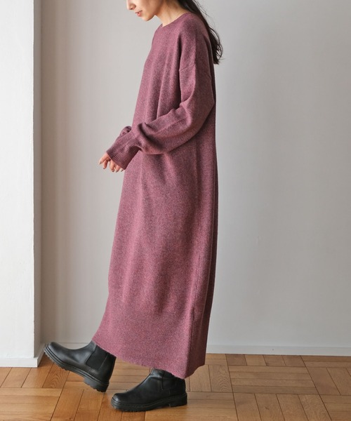 AKTE（アクテ）の「2WAYニットロングワンピース（ワンピース・レディース・ブルー/プラム/ライトベージュ・FREE）」の3枚目の写真
