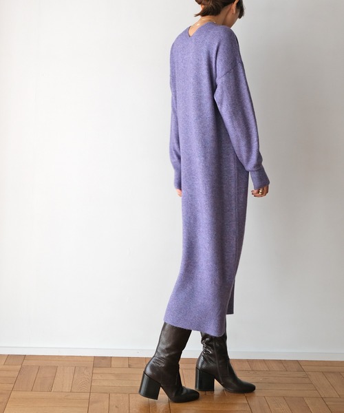 AKTE（アクテ）の「2WAYニットロングワンピース（ワンピース・レディース・ブルー/プラム/ライトベージュ・FREE）」の2枚目の写真