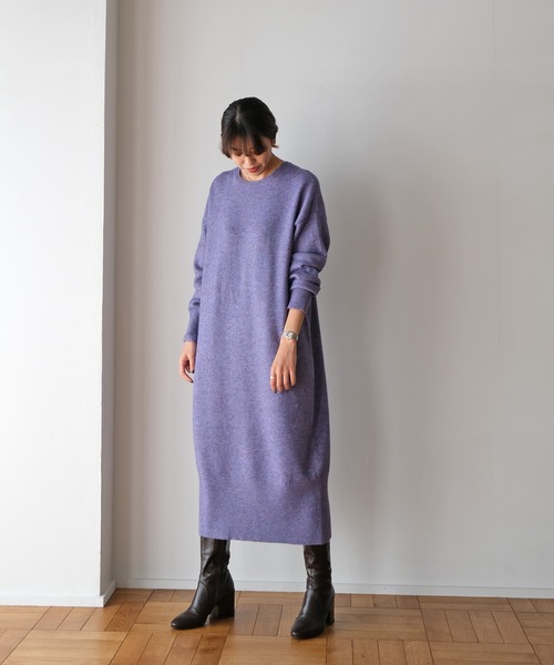 AKTE（アクテ）の「2WAYニットロングワンピース（ワンピース・レディース・ブルー/プラム/ライトベージュ・FREE）」の13枚目の写真