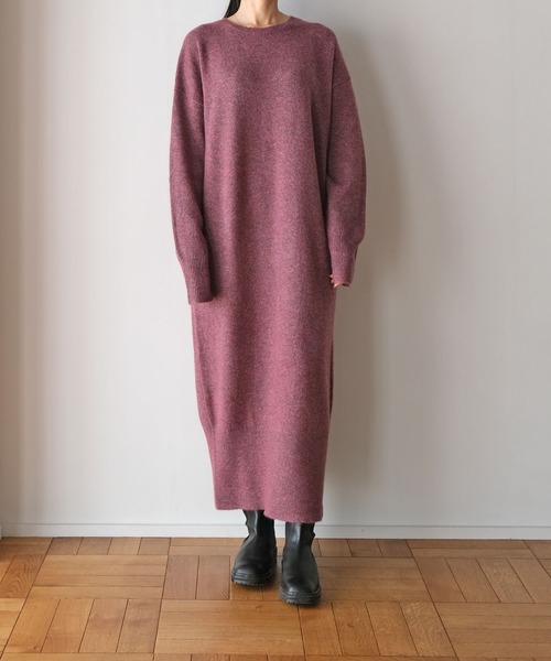AKTE（アクテ）の「2WAYニットロングワンピース（ワンピース・レディース・ブルー/プラム/ライトベージュ・FREE）」の5枚目の写真