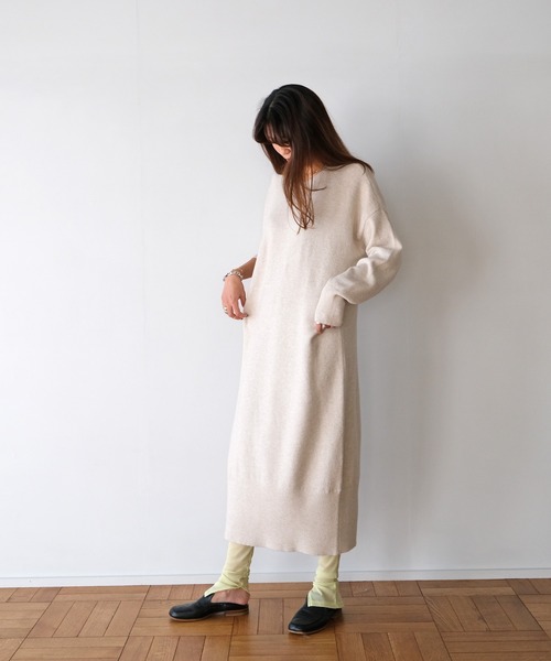 AKTE（アクテ）の「2WAYニットロングワンピース（ワンピース・レディース・ブルー/プラム/ライトベージュ・FREE）」の14枚目の写真