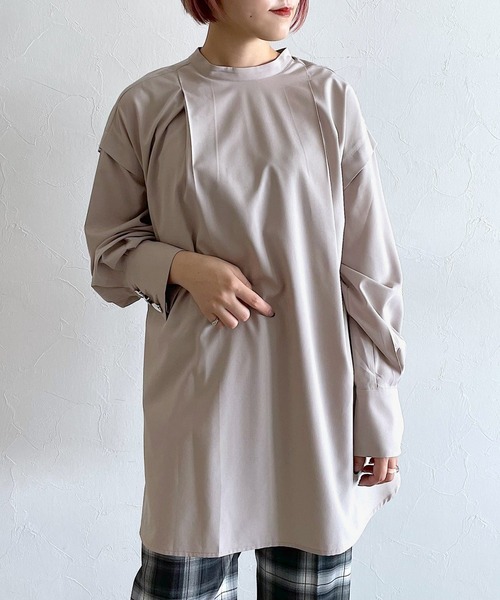 PAGEBOY（ページボーイ）の「2WAYチュニックブラウス（シャツ/ブラウス・レディース・オフホワイト/ダークブラウン/グレイッシュベージュ・FREE）」の3枚目の写真