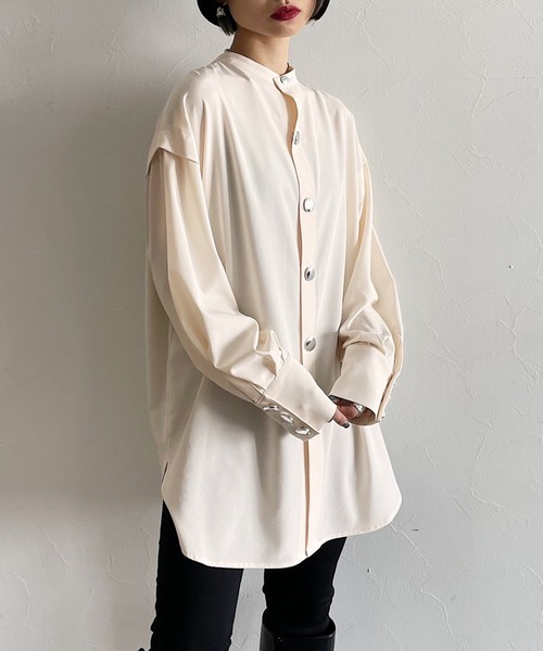 PAGEBOY（ページボーイ）の「2WAYチュニックブラウス（シャツ/ブラウス・レディース・オフホワイト/ダークブラウン/グレイッシュベージュ・FREE）」の14枚目の写真