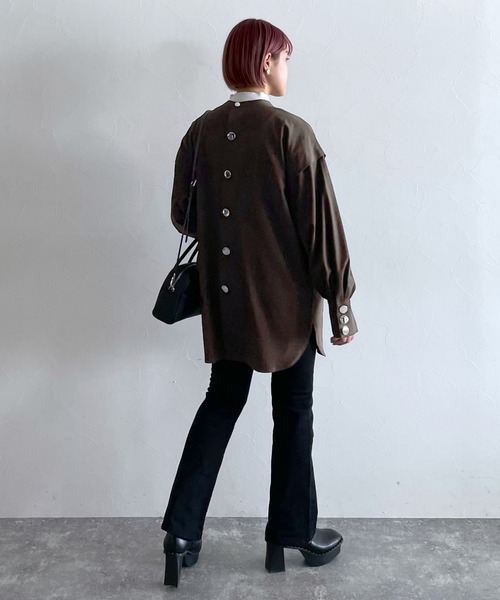 PAGEBOY（ページボーイ）の「2WAYチュニックブラウス（シャツ/ブラウス・レディース・オフホワイト/ダークブラウン/グレイッシュベージュ・FREE）」の20枚目の写真