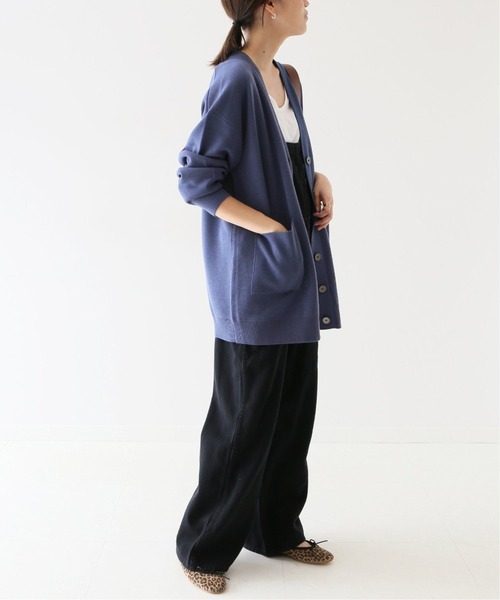 SLOBE IENA(スローブイエナ)の「ウォッシャブルミラノリブカーディガン【手洗い可能】◆(カーディガン/ボレロ・レディース・ブラウン/ブラック/ネイビー系/グリーン・FREE)」の11枚目の写真