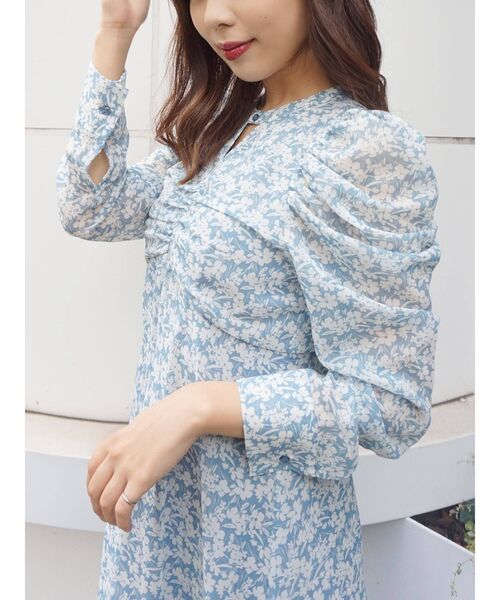 MERCURYDUO(マーキュリーデュオ)の「ボリュームスリーブフロントギャザーワンピース(ワンピース・レディース・ブルー/その他/その他1・SMALL/MEDIUM)」の14枚目の写真