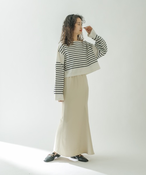 mystic(ミスティック)の「ショートバスクボーダープルオーバー(Tシャツ/カットソー・レディース・ブラック/ブルー/アイボリー・FREE)」の17枚目の写真