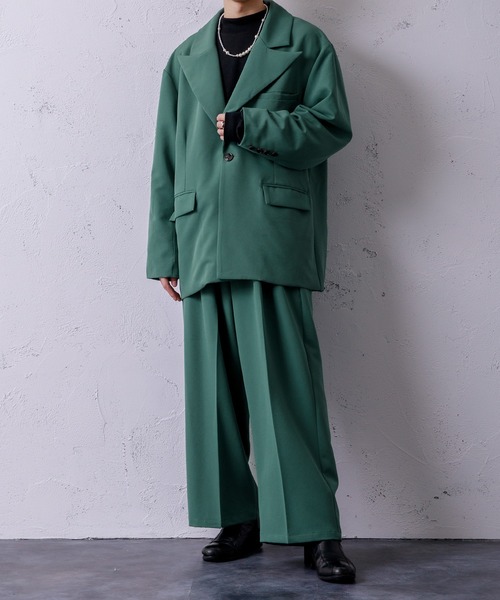 Adoon plain（アドーンプレーン）の「【Adoon plain】ビッグテーラードジャケット（テーラードジャケット・メンズ・ブラック/グレー/グリーン・MEDIUM/LARGE）」の12枚目の写真
