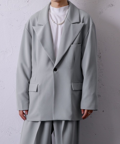 Adoon plain（アドーンプレーン）の「【Adoon plain】ビッグテーラードジャケット（テーラードジャケット・メンズ・ブラック/グレー/グリーン・MEDIUM/LARGE）」の21枚目の写真