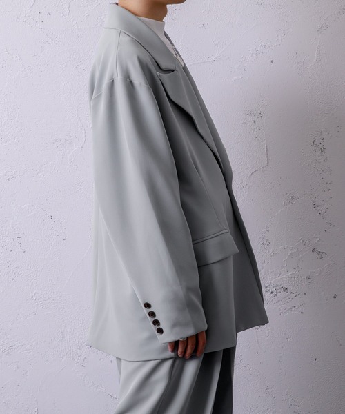 Adoon plain（アドーンプレーン）の「【Adoon plain】ビッグテーラードジャケット（テーラードジャケット・メンズ・ブラック/グレー/グリーン・MEDIUM/LARGE）」の16枚目の写真