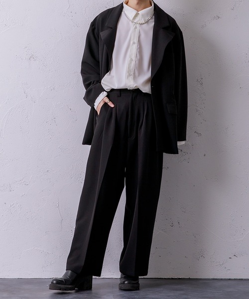 Adoon plain（アドーンプレーン）の「【Adoon plain】ビッグテーラードジャケット（テーラードジャケット・メンズ・ブラック/グレー/グリーン・MEDIUM/LARGE）」の9枚目の写真