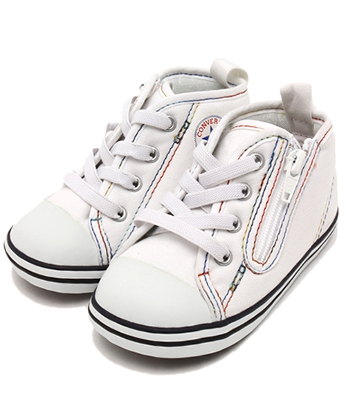 CONVERSE(コンバース)の「BABY ALL STAR N RBW Z / ベビー オールスター N RBW Z(スニーカー・キッズ・ホワイト/レッド・14cm/13cm/14.5㎝/13.5㎝/15cm/12cm/12.5cm)」の1枚目の写真
