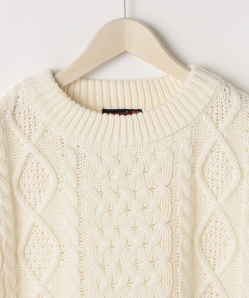 LOVETOXIC（ラブトキシック）の「ケーブルクルーネックベスト（ベスト・キッズ・モカ/アイボリー・S/L/M/SS）」の5枚目の写真